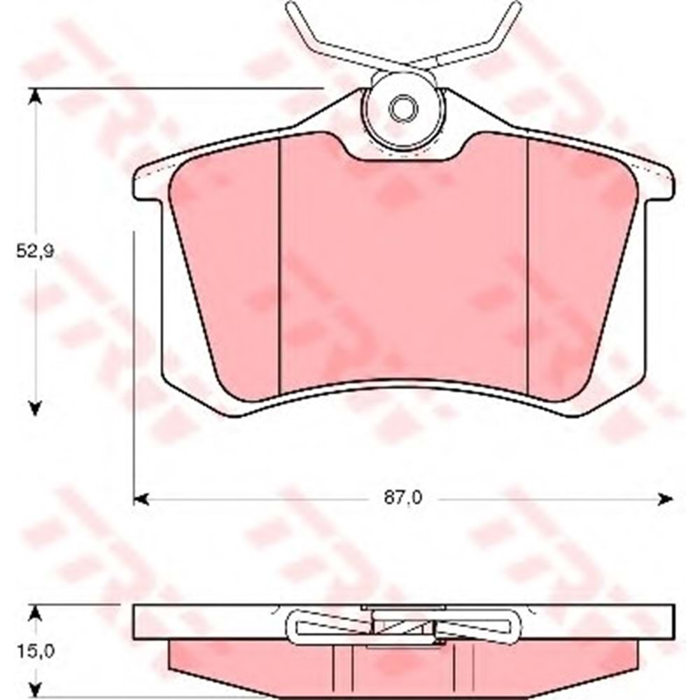 Arka Balata Megane II-Laguna Citroen C3-C4 Peugeot 307 (87X52.9X15